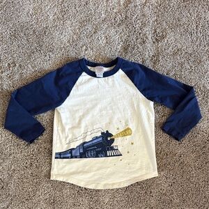Hanna Andersson Polar Express Believe long-sleeved shirt Raglan Shirt size 6-7
